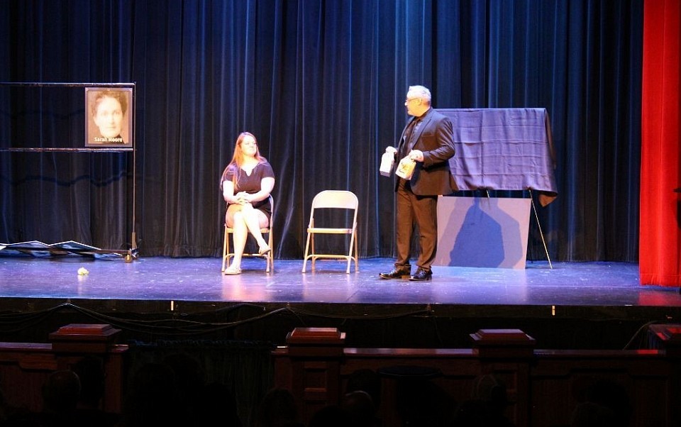 Magician Carlos David at the Stephen and Mary Birch Texas Theater, Seguin, Texas,