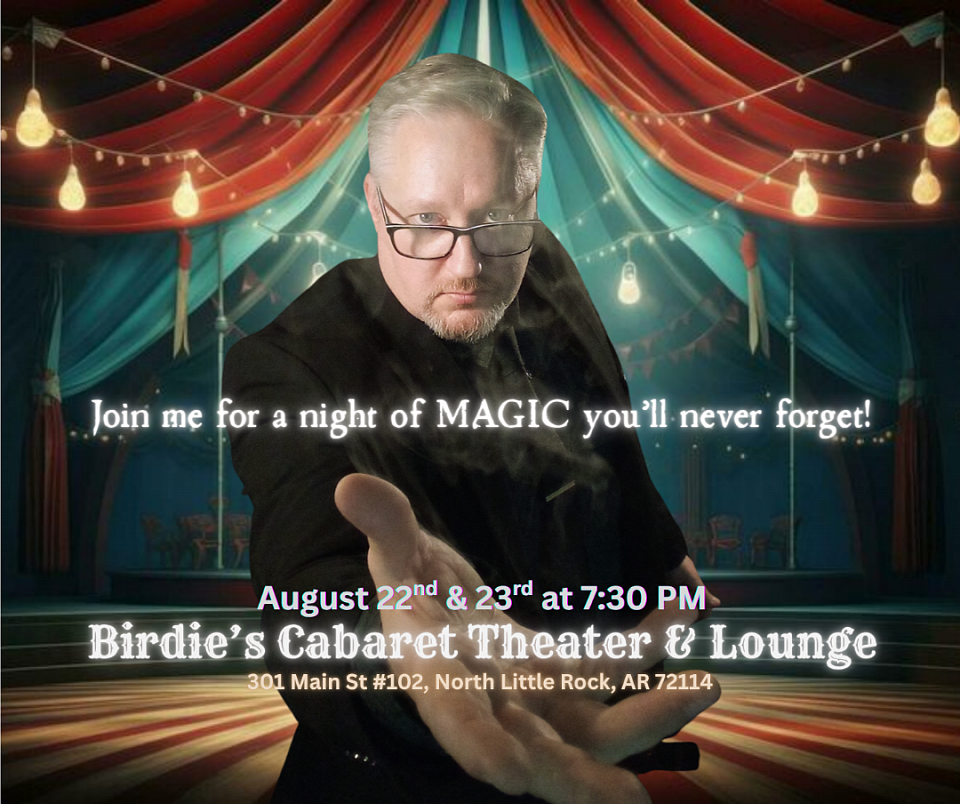 Magician Carlos David at Birdie's Cabaret Theater and Lounge in North Little Rock, Arkansas