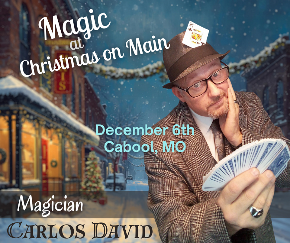 Magician Carlos David at Christmas On Main, Cabool, Missouri, December 6th, 2025